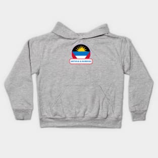 Antigua and Barbuda Country Badge - Antigua and Barbuda Flag Kids Hoodie